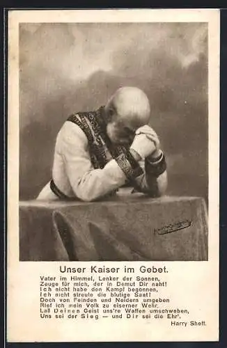 Künstler-AK Charles Scolik: Unser Kaiser im Gebet