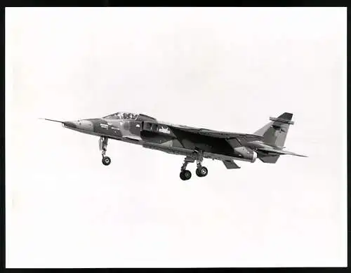 Fotografie Flugzeug Sepecat Jaguar GR.1 Kampfjet mit Staffelabzeichen