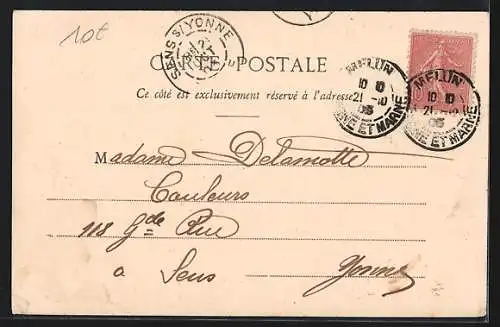 AK Melun, Pont de l`Ancien Châtelet, vue de la Courtille