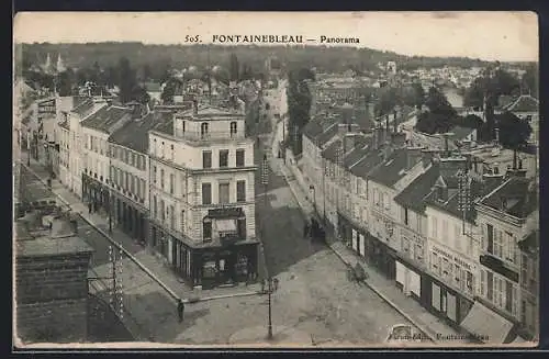 AK Fontainebleau, Panorama urbain avec rues et bâtiments du centre-ville