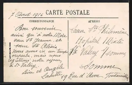 AK Fontainebleau, La Poste et la Chancellerie