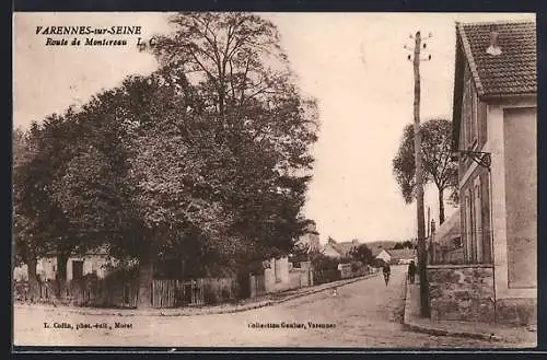 AK Varennes-sur-Seine, Route de Montereau