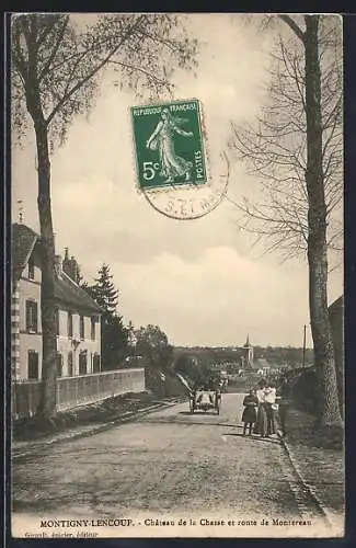 AK Montigny-Lencoup, Château de la Chasse et route de Montereau