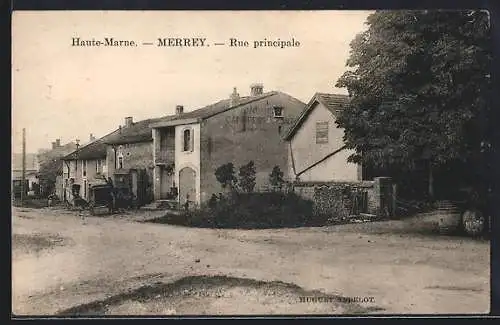 AK Merrey /Haute-Marne, Rue principale et bâtiments anciens
