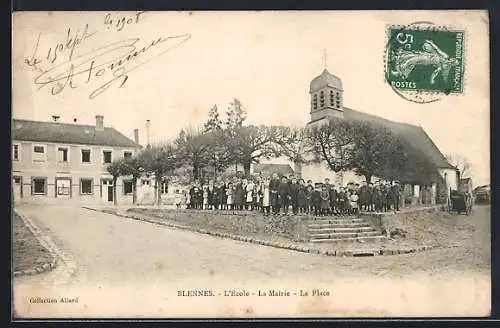 AK Blennes, L`École, La Mairie, La Place