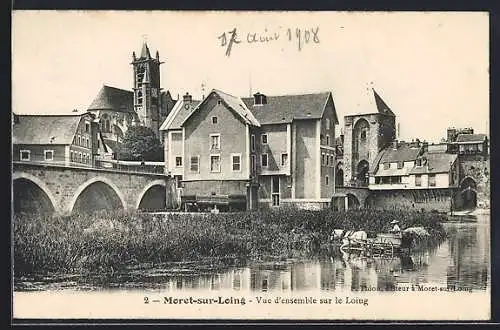 AK Moret-sur-Loing, Vue d`ensemble sur le Loing