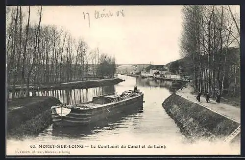 AK Moret-sur-Loing, Le Confluent du Canal et du Loing