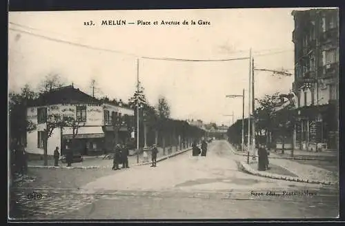 AK Melun, Place et Avenue de la Gare