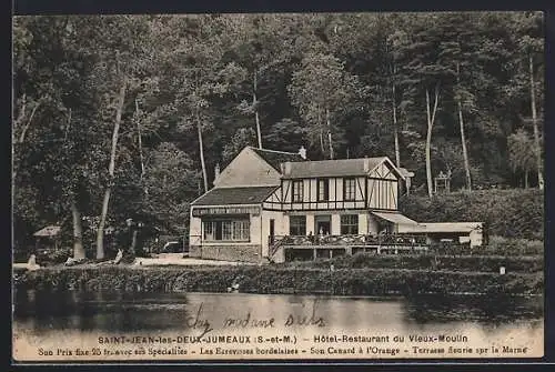 AK Saint-Jean-les-Deux-Jumeaux /S.-et-M., Hôtel-Restaurant du Vieux-Moulin sur la Marne