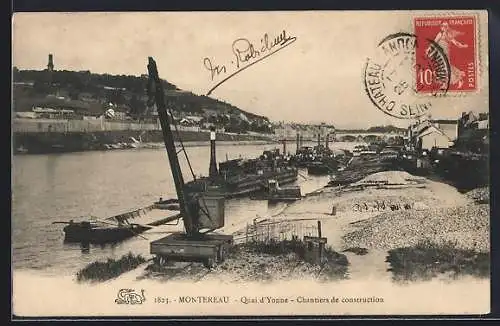 AK Montereau, Quai d`Yonne, Chantiers de construction
