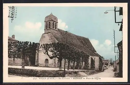 AK Voisines /S.-et-M., Place de l`Église