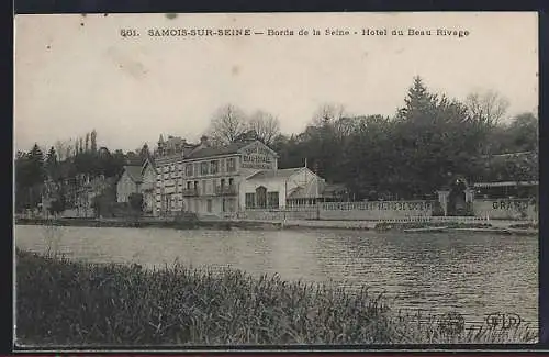 AK Samois-sur-Seine, Bords de la Seine, Hôtel du Beau Rivage