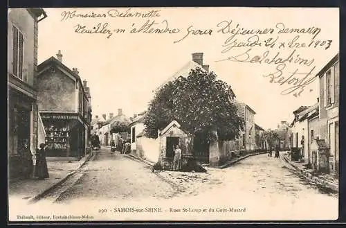 AK Samois-sur-Seine, Rues St-Loup et du Coin-Musard