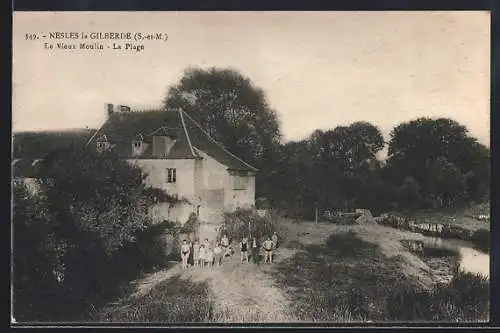 AK Nesles la Gilberde /S.-et-M., Le Vieux Moulin, La Plage