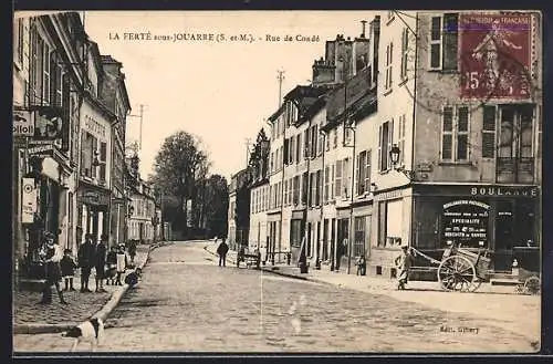 AK La Ferté-sous-Jouarre /S.-et-M., Rue de Condé avec scènes de rue animées