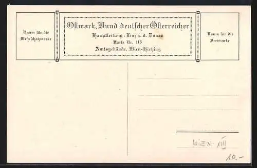 Künstler-AK Hans Götzinger: Wien-Hietzing, Strassenpartie am Amtsgebäude