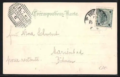AK Wien, Reichratstrasse mit Pferdefuhrwerk der Firma Th. Binstner