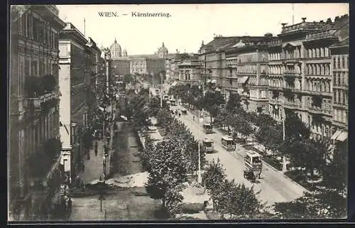 AK Wien, Kärntnerring mit Strassenbahnen
