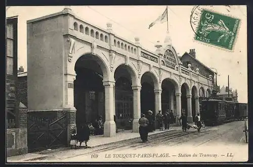 AK Le Touquet-Paris-Plage, Station du Tramway, Strassenbahn