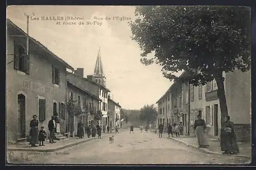 AK Les Halles, Cafe Bordet, Rue de l`Eglise et Route de St-Foy