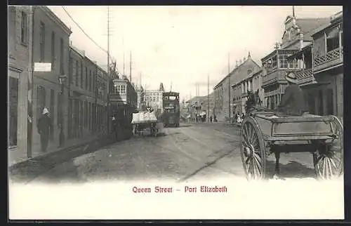 AK Port Elizabeth, Queen Street with a trap