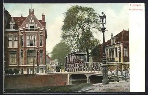 AK Haarlem, Wilsonsbrug, Strassenbahn