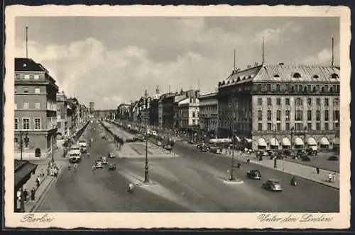 AK Berlin, Unter den Linden mit Geschäften