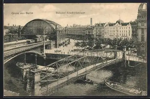 AK Berlin, Bahnhof Friedrichstrasse, von oben gesehen