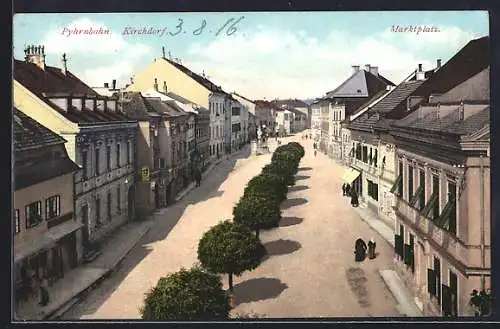 AK Kirchdorf an der Pyhrnbahn, Blick auf den Marktplatz