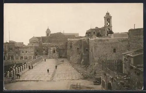 Foto-AK Betlehem, Geburtskirche, Strassenpartie