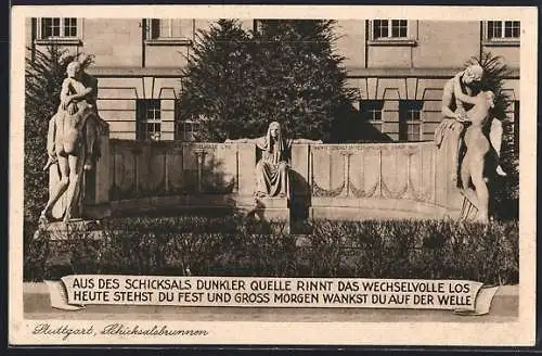 AK Stuttgart, Partie am Schicksalsbrunnen