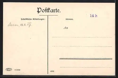 AK Tiers, Partie am Ortsrand mit Kirche und Rosengarten