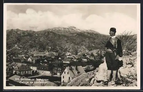 AK Cetinje / Cettigne, Ortsansicht aus der Vogelschau