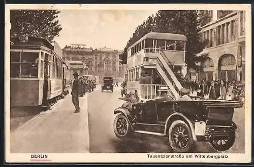 AK Berlin-Schöneberg, Tauentzienstrasse am Wittenbergplatz mit Auto