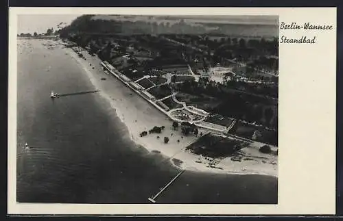 AK Berlin-Wannsee, Strandbad aus der Vogelschau