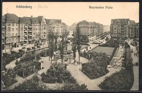 AK Berlin-Schöneberg, Bayerischer Platz mit Grünanlagen