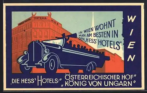 AK Wien, Hess Hotel's, Österreichischer Hof König von Ungarn