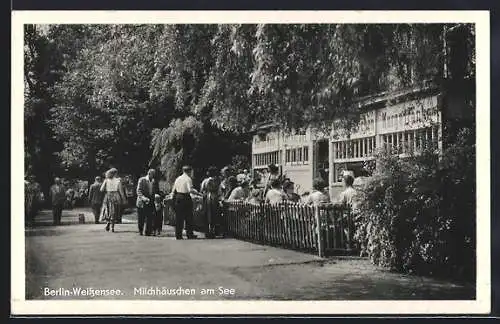 AK Berlin-Weissensee, Gasthaus Milchhäuschen am See