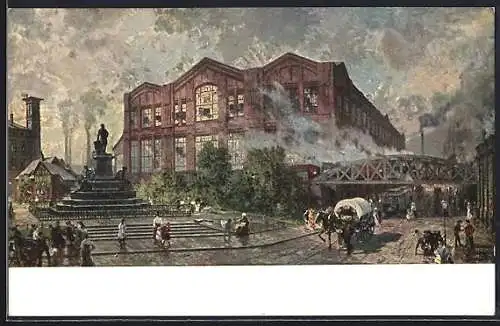 AK Essen, Blick auf die Mechanische Werkstatt der Friedrich Krupp A.G.