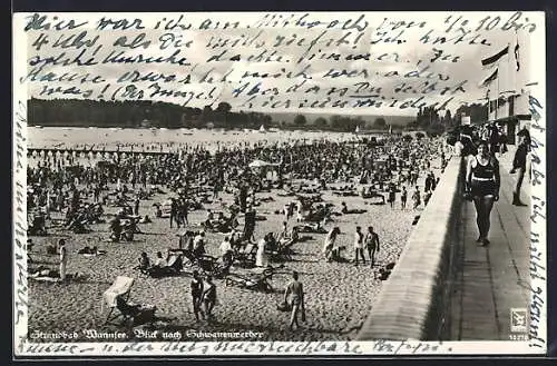 AK Berlin-Wannsee, Blick vom Strandbad nach Schwanenwerder