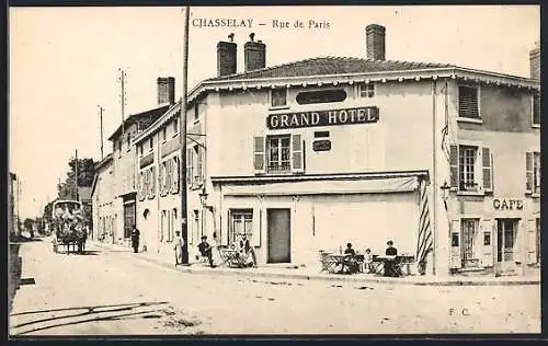 AK Chasselay, Rue de Paris, Strassenpartie