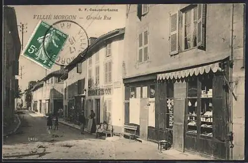 AK Villiè Morgon, Grande Rue, Strassenpartie