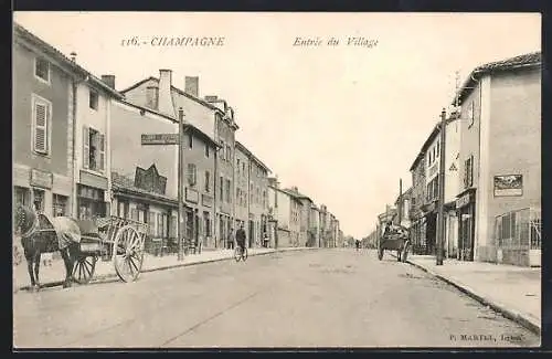 AK Champagne, Entrée du Village, Strassenpartie