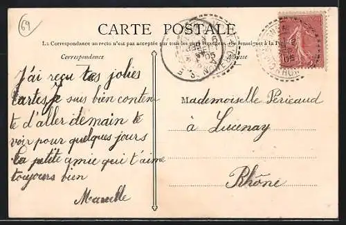 AK Champagne, Entrée du Village, Strassenpartie