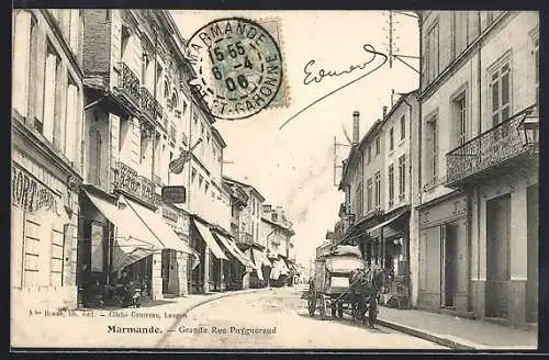 AK Marmande, Grande Rue Puygueraud, Strassenpartie