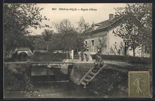 AK Crux-la-Ville, Rigole d`Aron, An der Schleuse