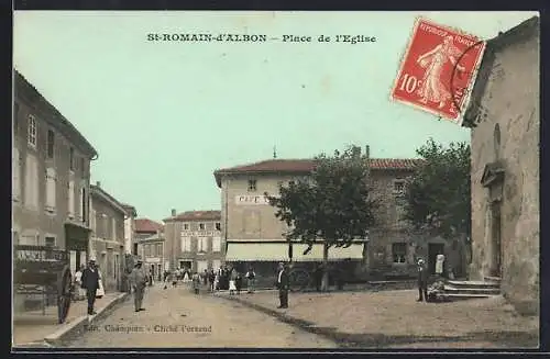 AK Saint-Romain-d`Albon, Place de l`Eglise