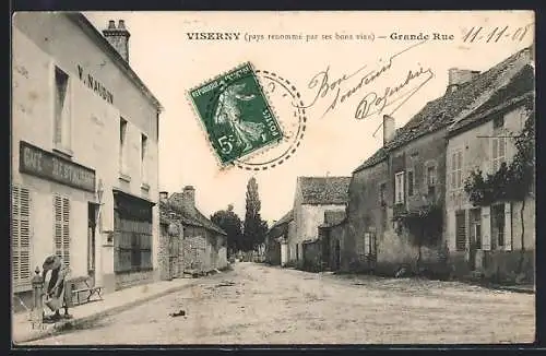 AK Viserny, Cafe et Restaurant V. Naudin en Grande Rue