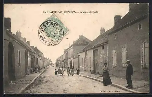 AK La Chapelle-Champigny, La Route de Paris