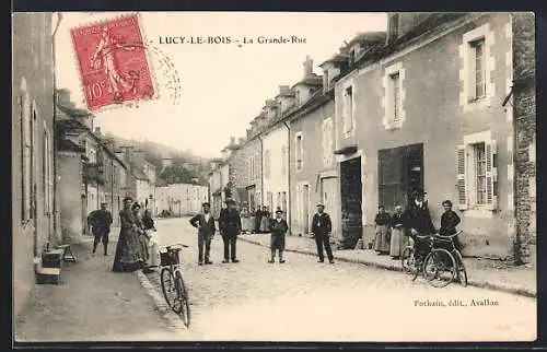 AK Lucy-le-Bois, La Grande-Rue, Ortspartie